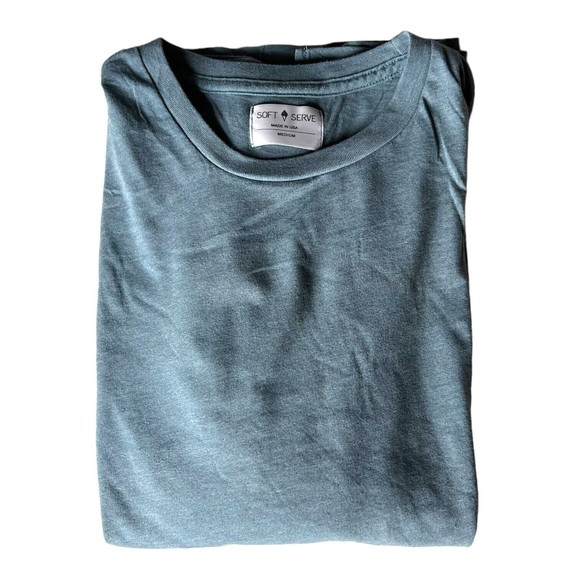 Soft Serve Unisex Size Medium Blue Cloud Cotton Long Sleeve Crew Neck T-Shirt M - Picture 8 of 8